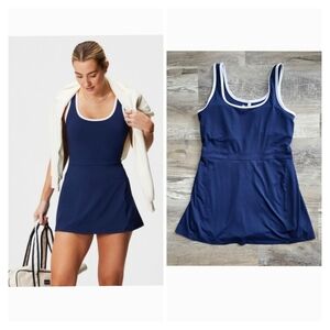 Fabletics Navy Mini Dress with White Trim